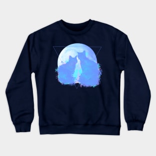 Silueta de gatos en acuarela Crewneck Sweatshirt